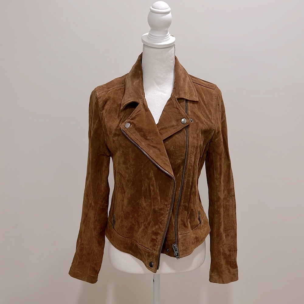 Blank NYC Camel Suede Moto Jacket